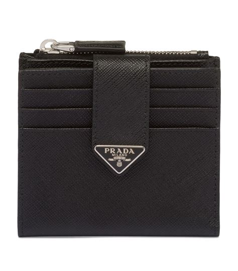 prada saffiano leather badge holder|Prada credit card holder wallet.